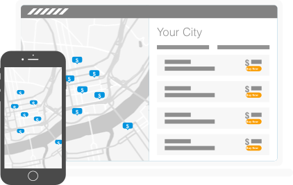 illustration of find parking page on laptop and mobile